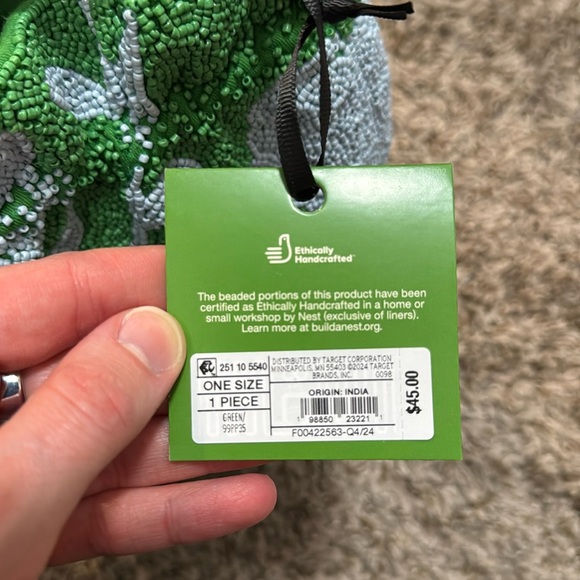 NWT kate spade new york x Target Beaded Classic Rose Drawstring Bucket Bag Bead - Picture 5 of 7